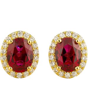 Juvetti Mina Earrings Ruby & Diamond - Red