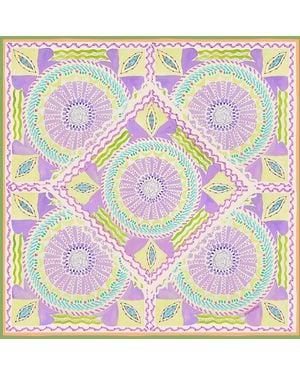 Maraethra Lunar Mandala Silk Square Scarf - Pink