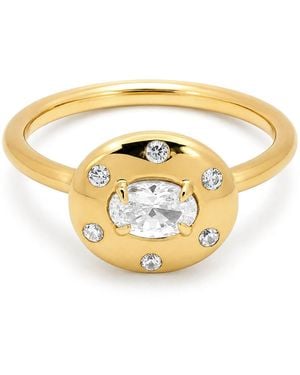 Belinda Jewelz Topaz Oval Birthstone & Accent Stone Ring - Metallic