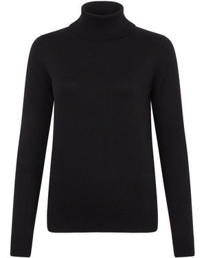 Paul James Knitwear Terri Ultra-Fine Cotton Roll Neck Long Sleeve Jumper - Black