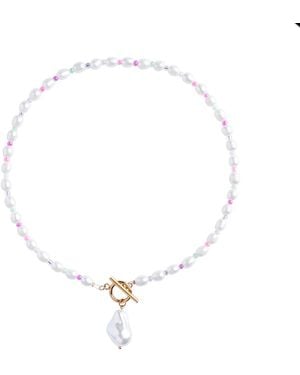 My Little Nature Baroque Pearl Necklace With Frashwater Pearls Long Necklace - Metallic