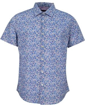 lords of harlech Scott Mosaic Shirt - Blue