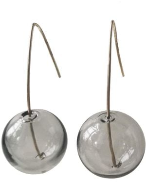 Laura Daili Rainy Summer Sky Glass Earrings - Grey