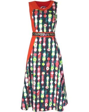 Lalipop Design Broderie Anglaise Love Cotton Midi Dress - White