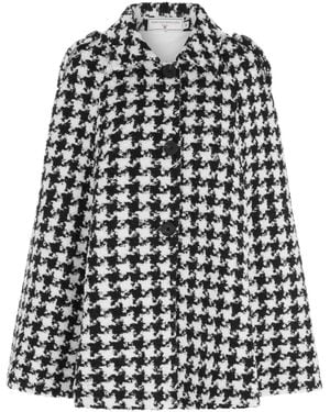 Hortons England Tetbury Cape Houndstooth - White