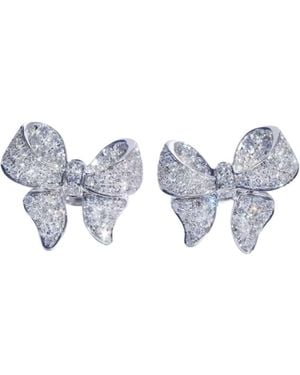 Chanel Joan Elkayam Crystal Bow Earrings - Blue