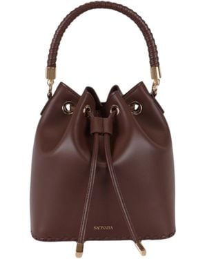 Saonara Brand Bucket Bag Chocolat Leather - Brown