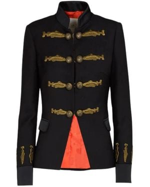 The Extreme Collection Military Blazer With Embroidery - Black