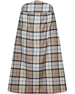 NUMBAT Rosamund Tartan Wool Skirt - Gray