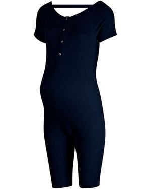 The Koozy Maternity Julie Short Sleeve One-Piece - Blue