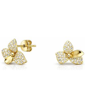 The Link Between Pansy Dainty Dimensional Stud Earring Vermeil - Metallic