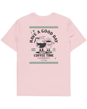 Anchor and Crew Cotton Gustatory Have A Good Day Organic Cotton Embroidered T-Shirt - Pink