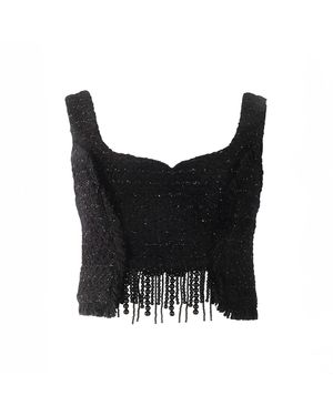 Solgo Atelier Tia Sleeveless Crop Top - Black