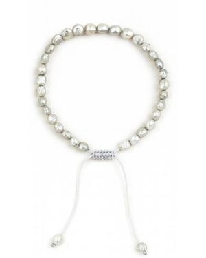 Pearl Code Baroque Pearl Bracelet, Cord - White