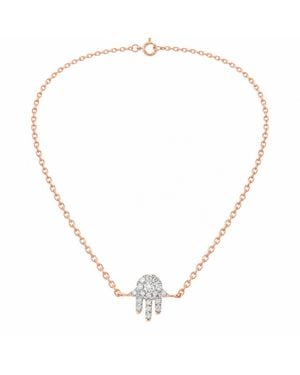Artisan Rose 18K Rose Diamond Hamsa Hand Pendant Necklace - Metallic