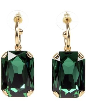 Addicted Noemi Plated Earrings With Emerald Crystal - Green