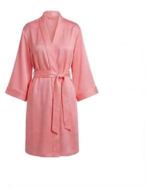 Vimissia Bubble Silk Short Robe - Pink