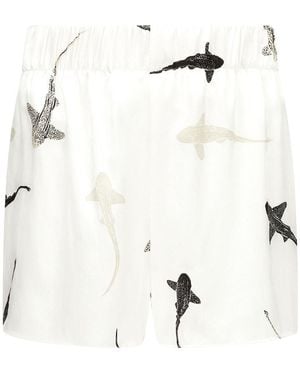 Lily Rou Silk Mara Relaxed Shorts - White