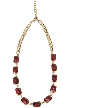 Addicted Pax Plated Necklace With Ruby Crystals - Multicolour