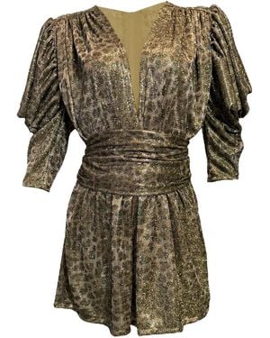 Julia Clancey Carmen Leopard Bermuda Jumpsuit Set - Green