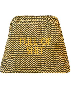 Lilly Loves Full Of Shit Straw Clutch - Yellow