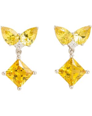 Juvetti Amore Earrings Sapphire & Diamond - Yellow
