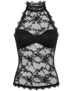OW Collection Selah Lace Halter Top - Black