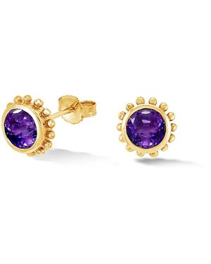 Dower & Hall Fine Anemone Studs With Amethyst - Multicolour