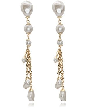 Marquise Swim Earrings - White