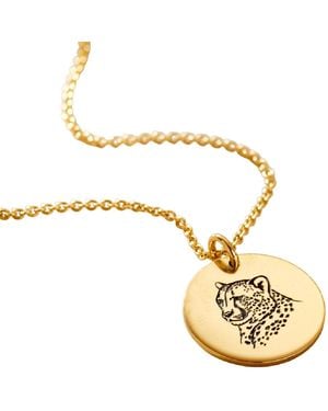 Posh Totty Designs Plated Cheetah Spirit Animal Necklace - Metallic