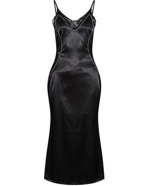 Storm Label Scarfina Satin, Lace & Crystal Dress - Black