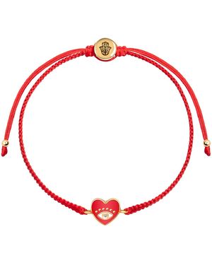 Karma and Luck Devoted To Love Heart Charm Bracelet - Red