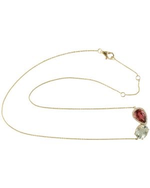 Artisan Tourmaline Diamond Pendant Necklace - White