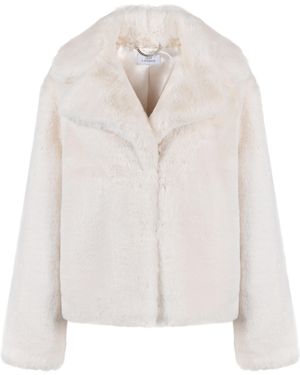 ISSY LONDON Neutrals Loren Jacket Vegan Luxe Soft Faux Fur Cream - White