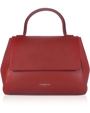 Le Parmentier Ladyfinger Top Handle Ladybag W/Strap - Red