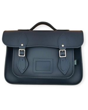Zatchels Handmade Leather Satchel 13 Inch - Blue