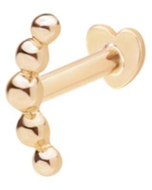 Vanhi 14K Solid Curved Ball Flat Back Stud - Metallic