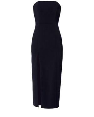 Nomi Fame Mora Strapless Front Slit Corset Midi Dress - Blue