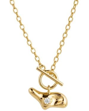 LINYA JEWELLERY Solstice Eye Detail Amorphous Chain Necklace - Metallic