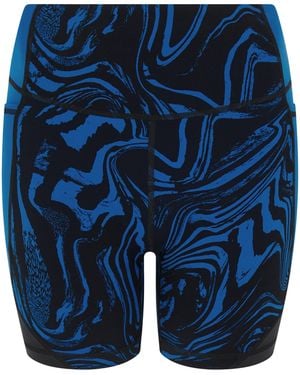 VIEREN Prowess Print Block Shorts - Blue