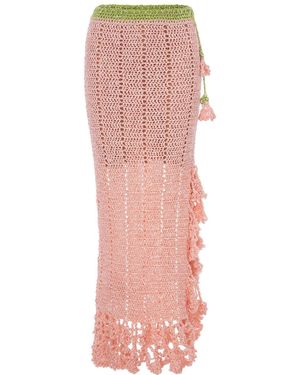 Andreeva Chrysanthemum Handmade Crochet Skirt - Pink
