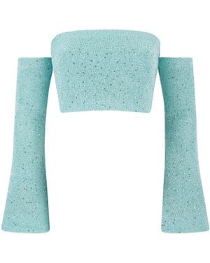 Shooni Natalia Flare Sleeve Top - Blue