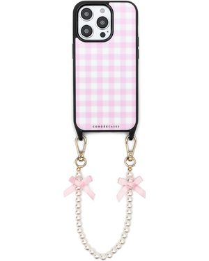 Cordée Cases Gingham Darling Phone Wristlet Set Blush Magsafe - Pink