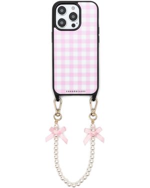 Cordée Cases Gingham Darling Phone Wristlet Set Blush Magsafe - Pink
