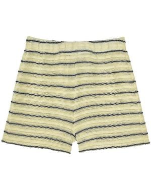 Thisisu Collection Solea Striped Knit Beachwear Shorts - Natural