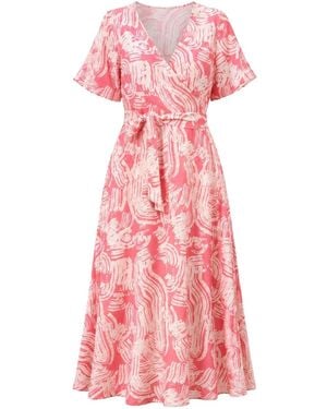 Oh!Zuza Neutrals Echo Viscose Wrap Dress With Pockets - Pink
