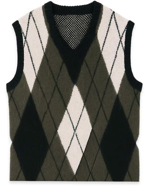 Éclectique Neutrals Mohair Vest Reversible Knit Jumper - Black