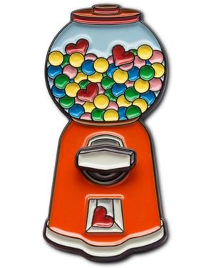 Make Heads Turn Enamel Pin Bubble Gum Machine - Red