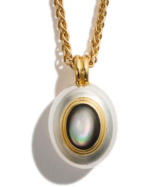 Stone Fruit Core Necklace - Metallic