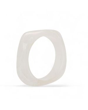 Miss Cecilia Sculpted Square Bangle - White